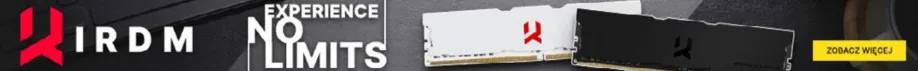 Szeroki baner IRDM Experience No Limits z modułami pamięci DDR4