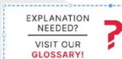 Przycisk Explanation needed? Visit our glossary! z czerwonym znakiem zapytania