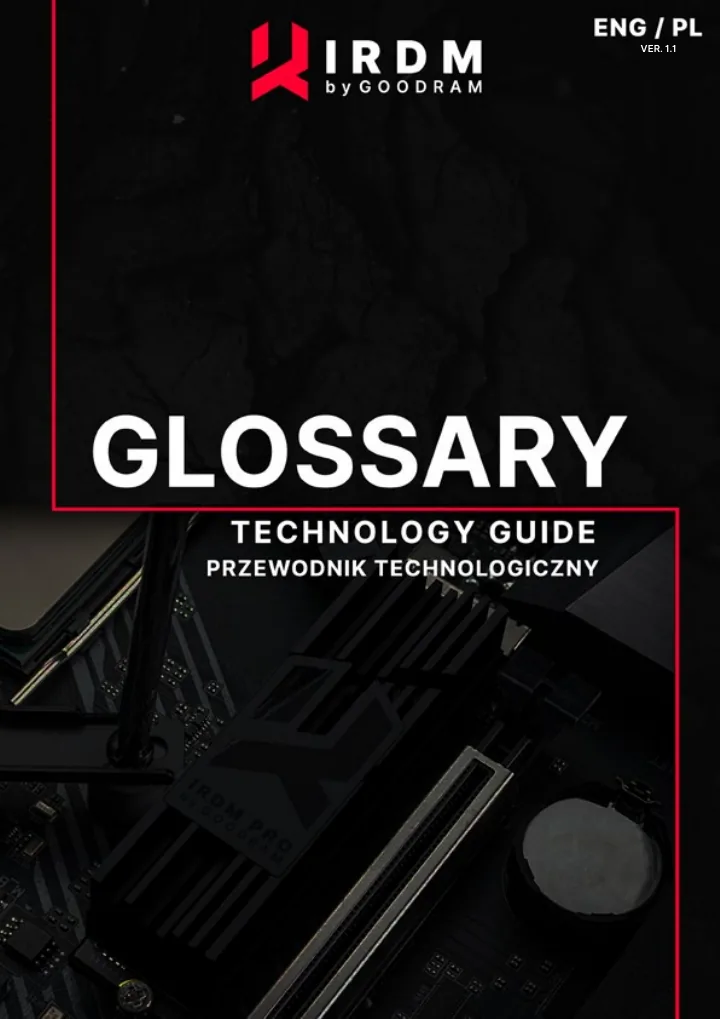 Okładka przewodnika IRDM Glossary: Technology Guide, Przewodnik technologiczny, wersja ENG / PL